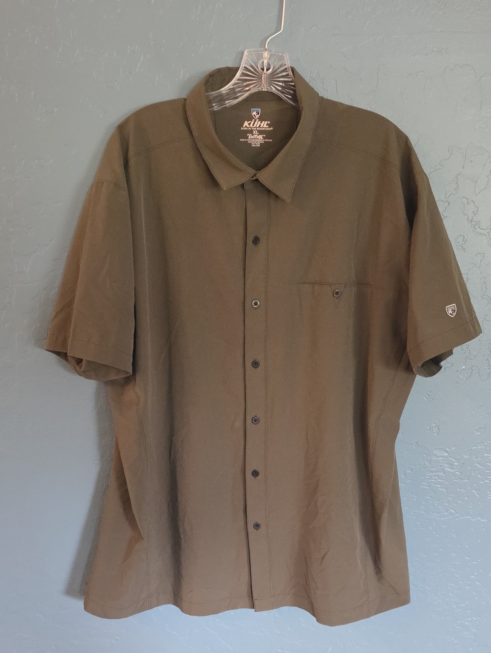 Kuhl Tufflex Performance Men's Short-Sleeve Button-Down Shirt - Olive Green